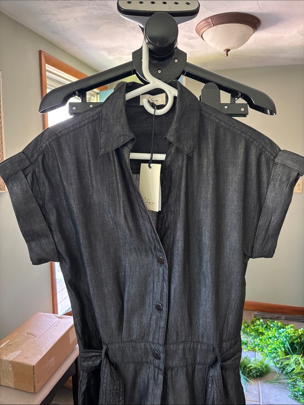 Elan Black Short-Sleeve Jumpsuit